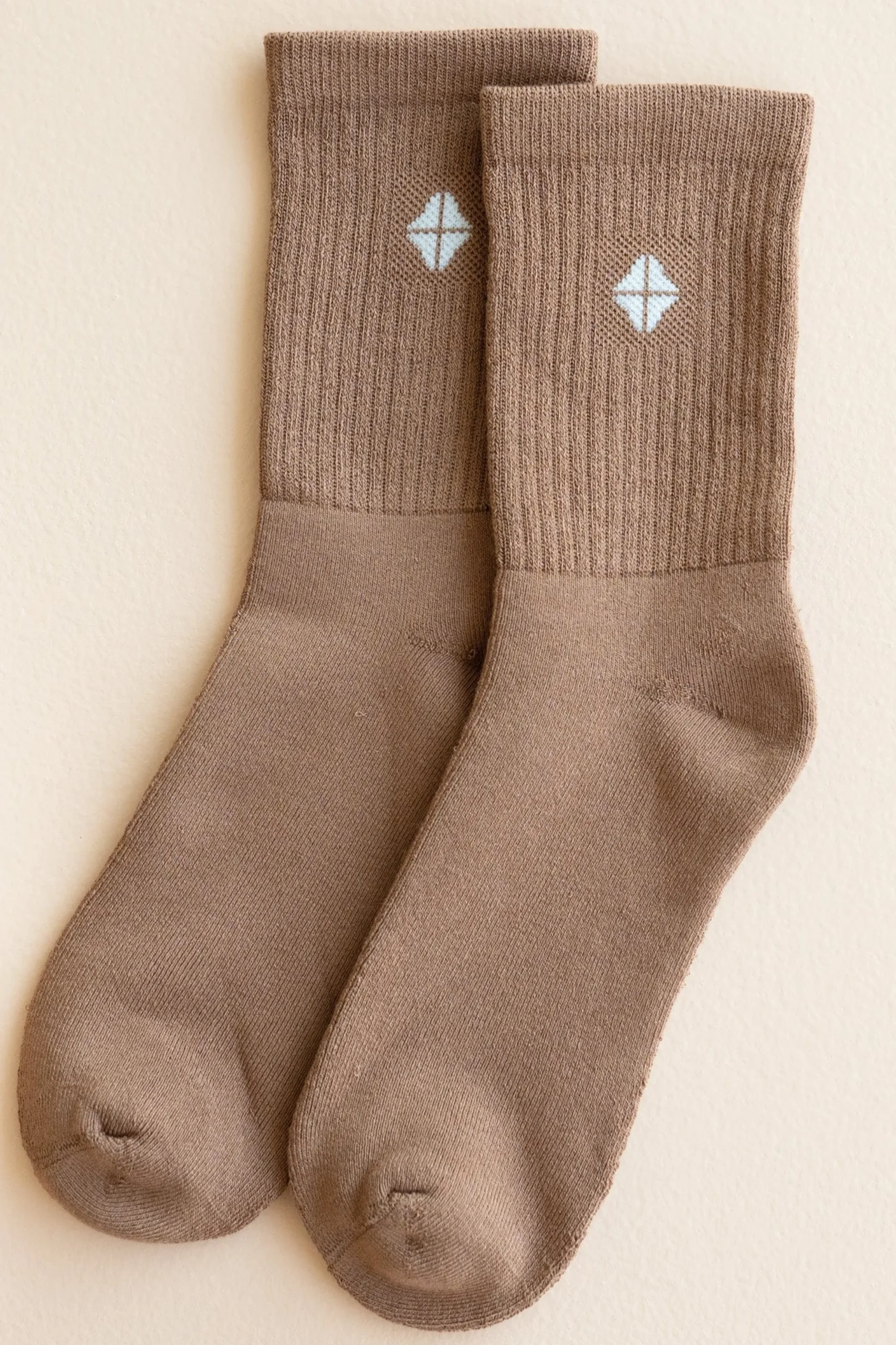 Adult Crew Socks in Latte