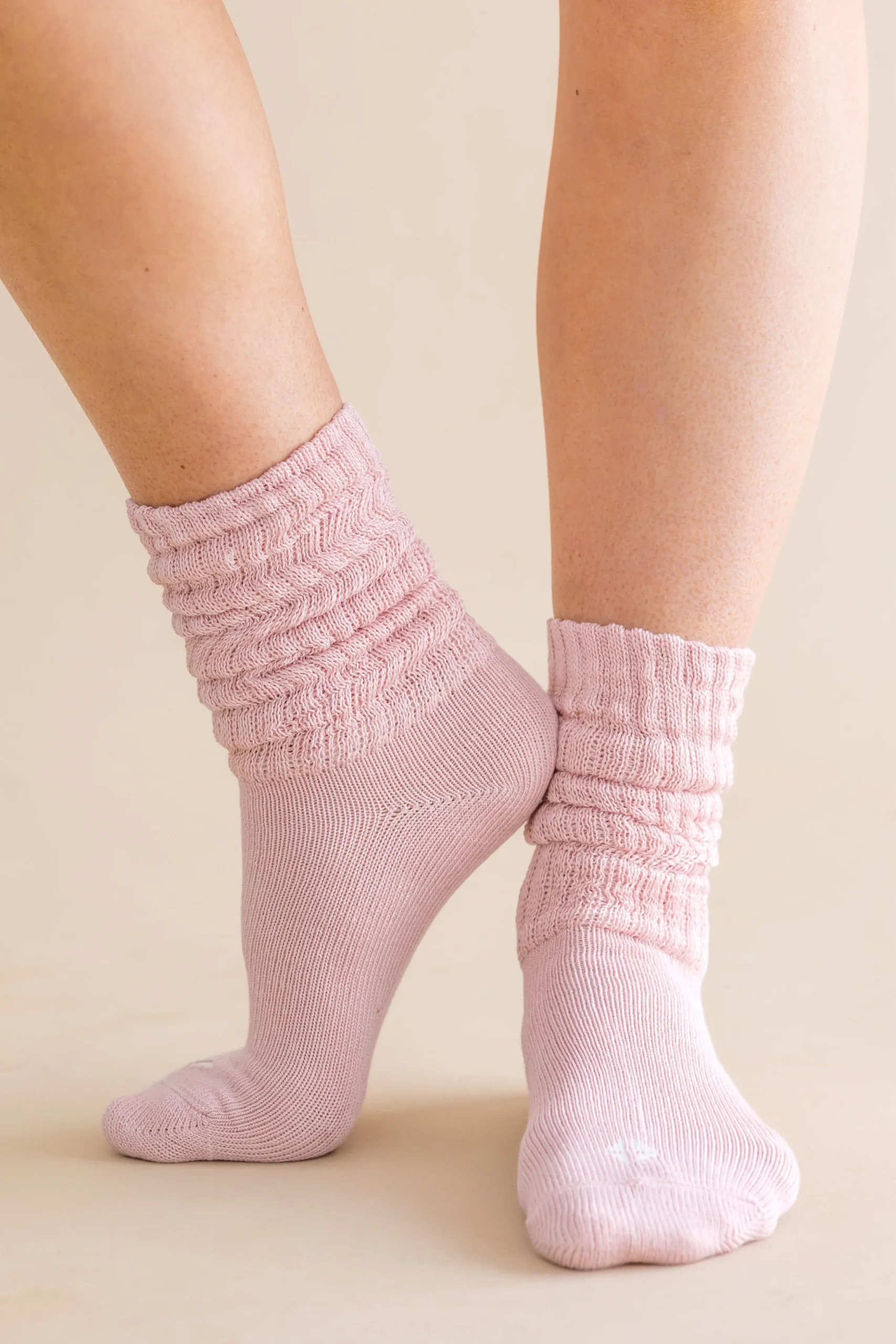 Adult Scrunch Socks in Blush
