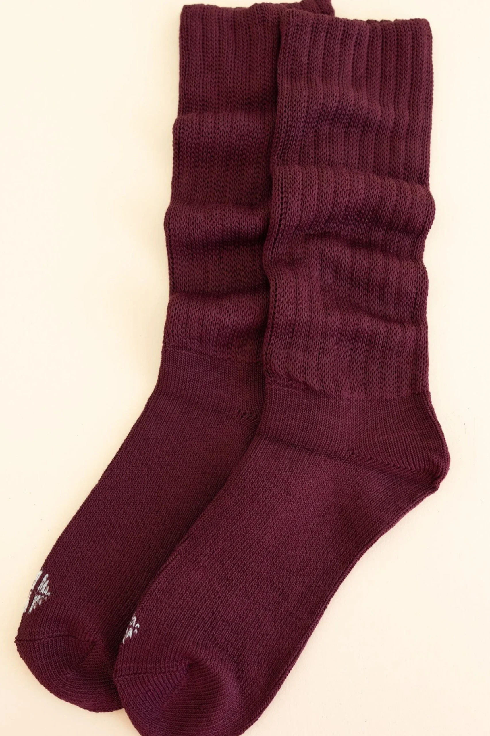 Adult Scrunch Socks in Burgundy