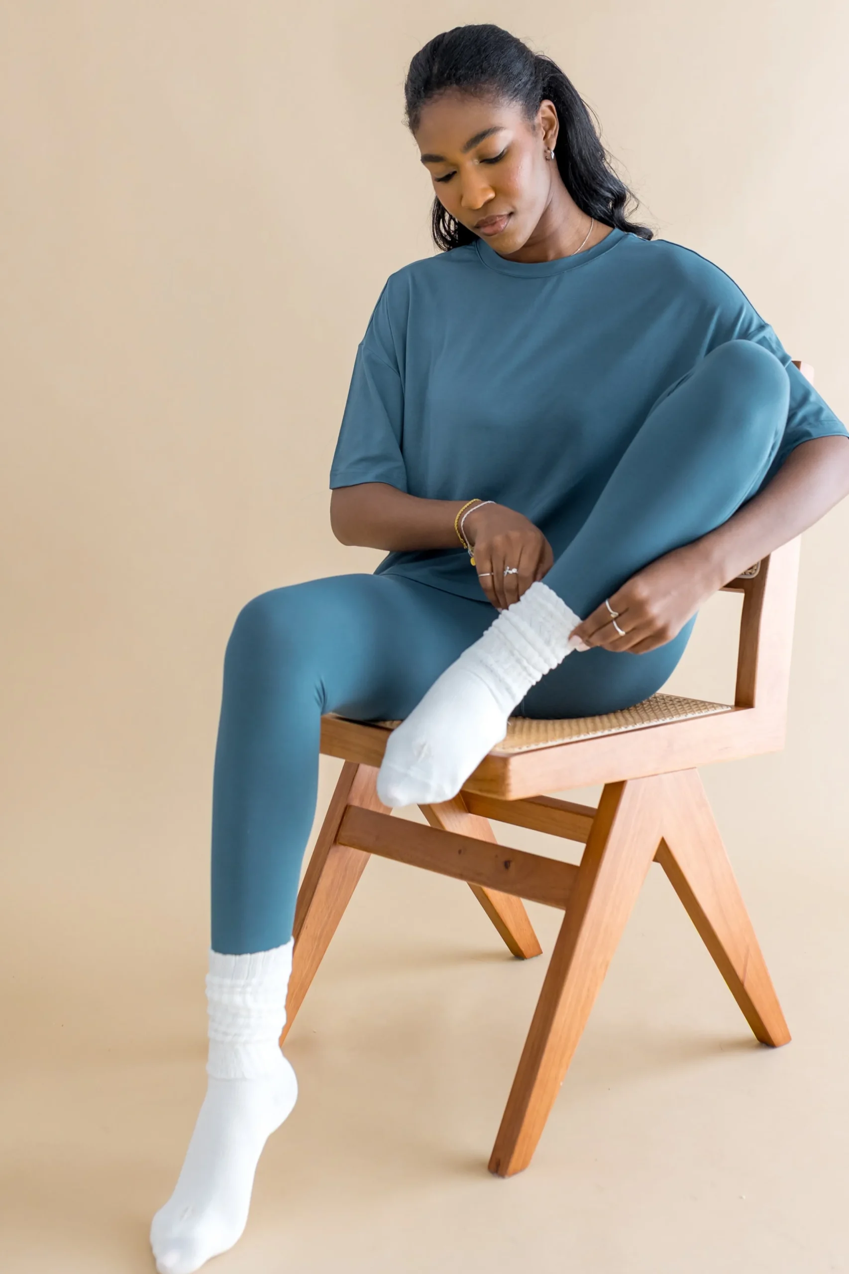 Adult Scrunch Socks in Cloud