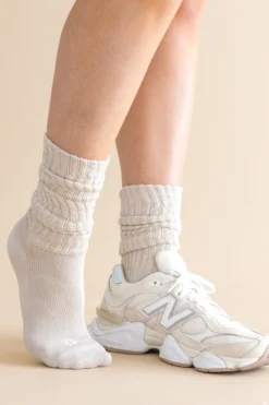 Adult Scrunch Socks in Oat