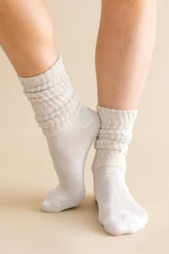 Adult Scrunch Socks in Oat