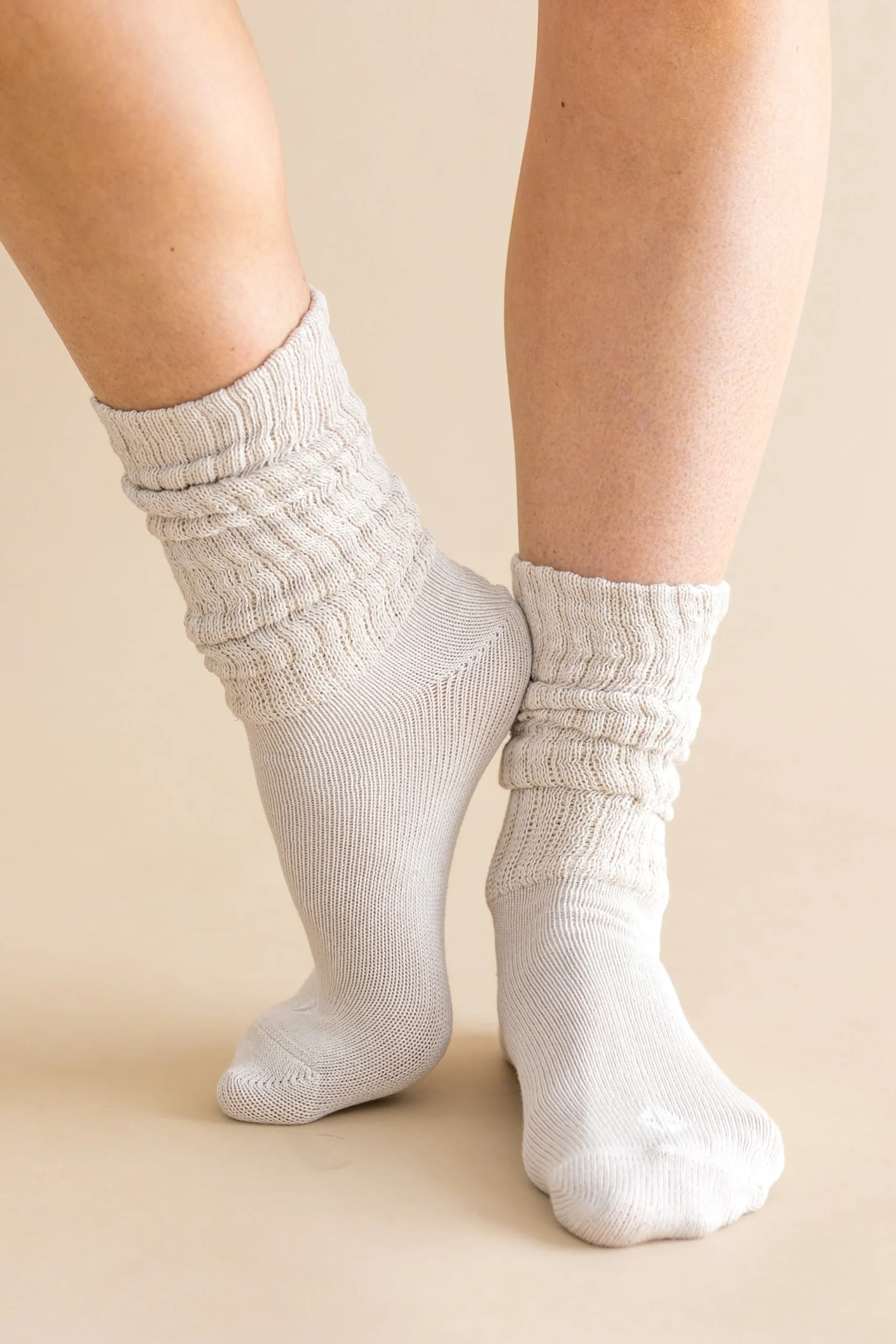 Adult Scrunch Socks in Oat