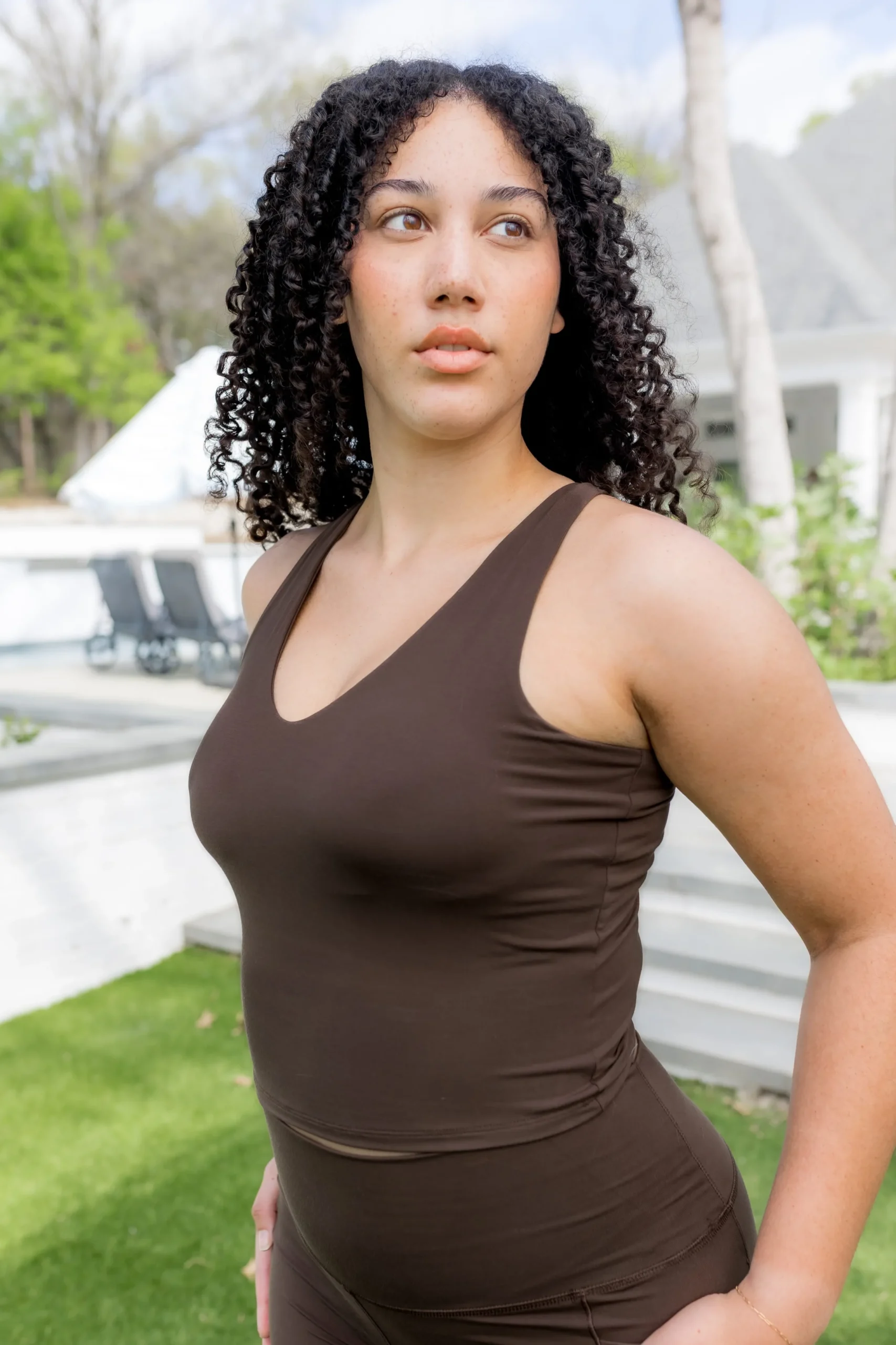 Bamboo Flex Bra Tank in Espresso