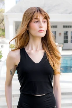 Bamboo Flex Bra Tank in Midnight