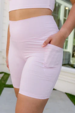Bamboo Flex High Rise Biker Short in Thistle