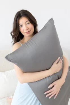 Bamboo Sateen Pillowcase Set in Ash