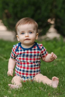 Bodysuit in Patriotic Gingham