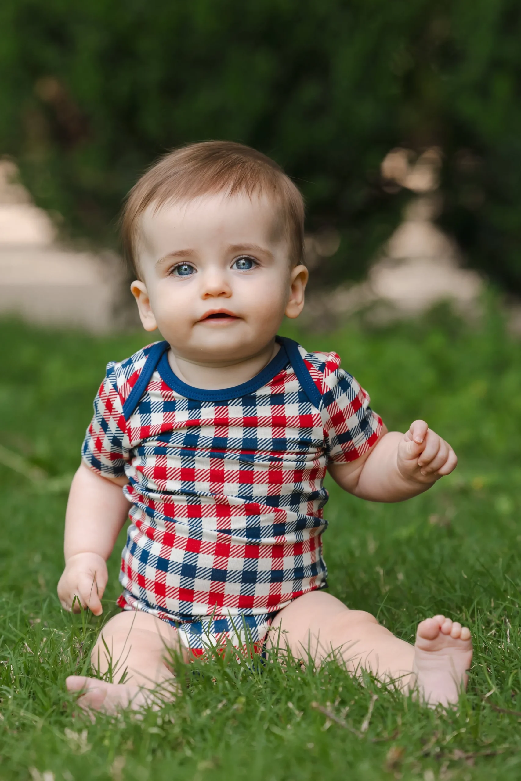 Bodysuit in Patriotic Gingham