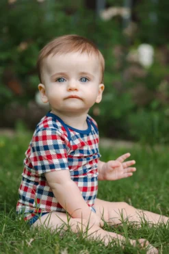 Bodysuit in Patriotic Gingham