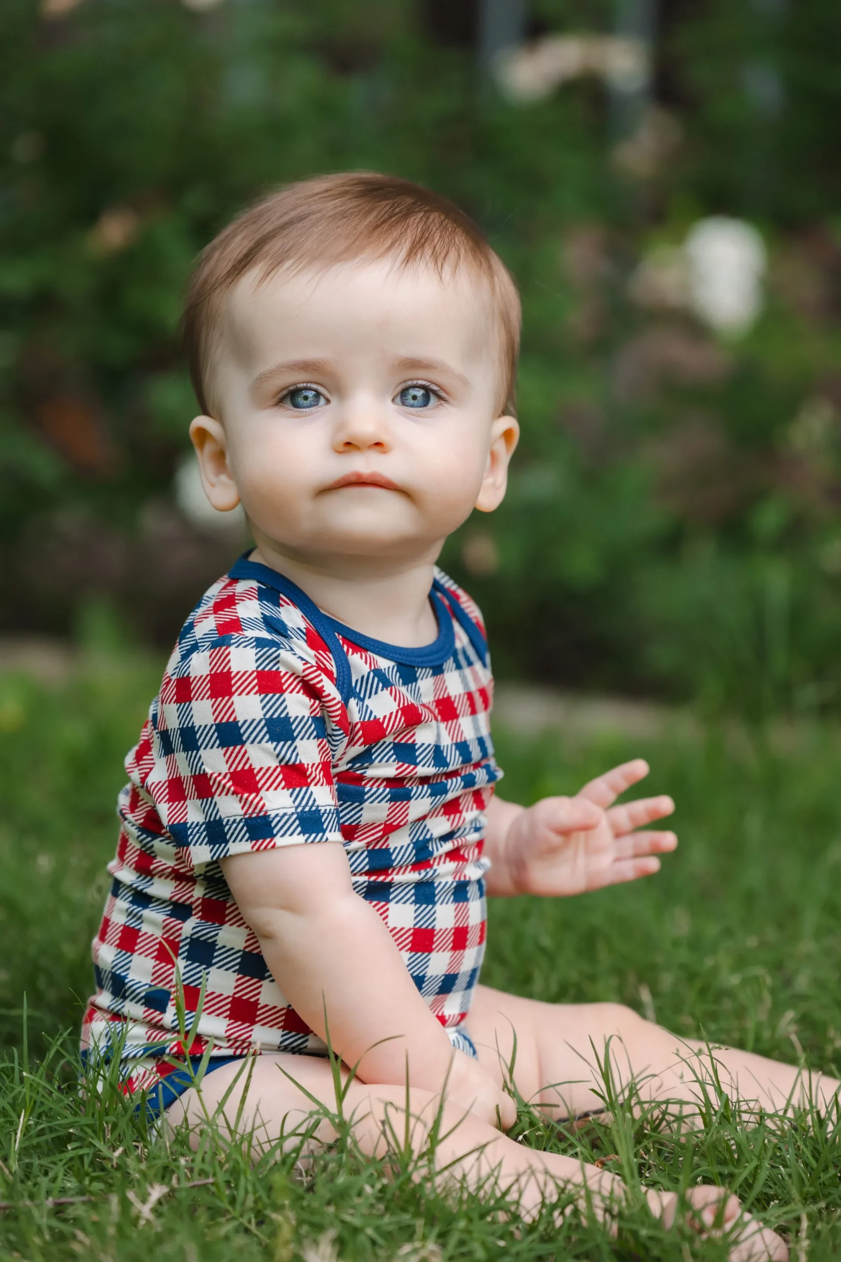 Bodysuit in Patriotic Gingham