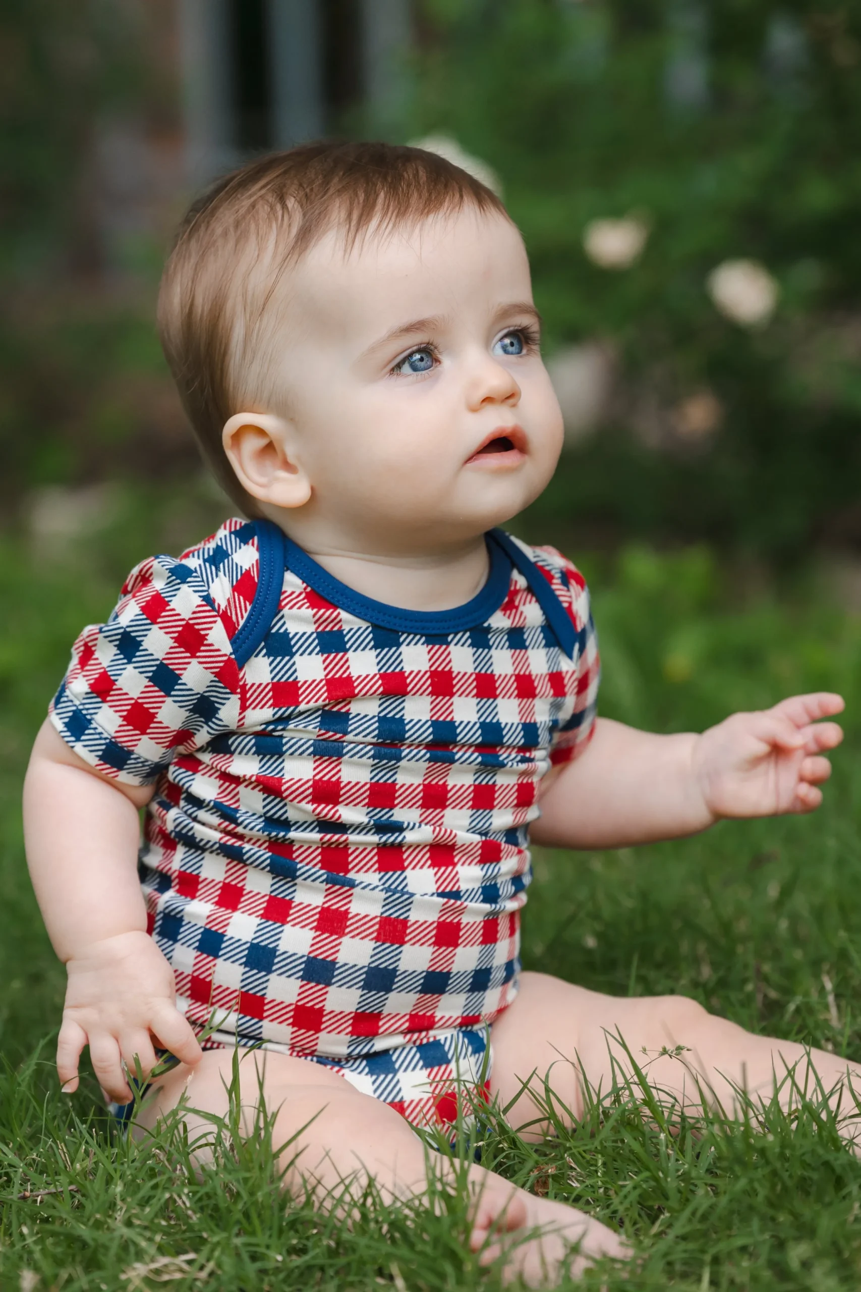 Bodysuit in Patriotic Gingham