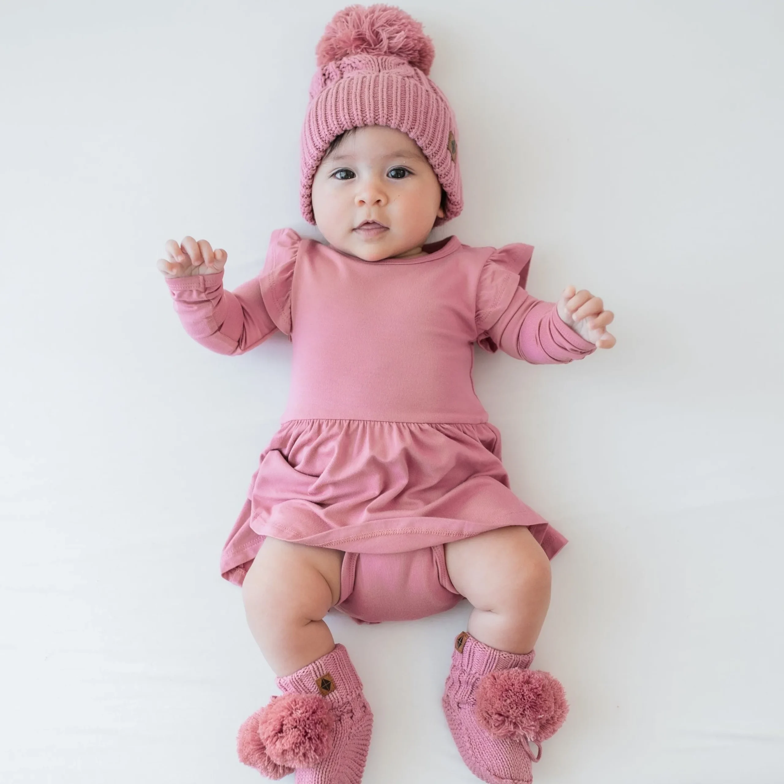 Chunky Cable Knit Beanie in Apple Blossom