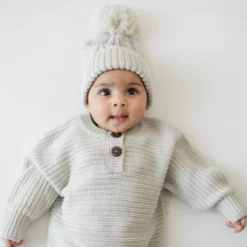 Chunky Cable Knit Beanie in Oat