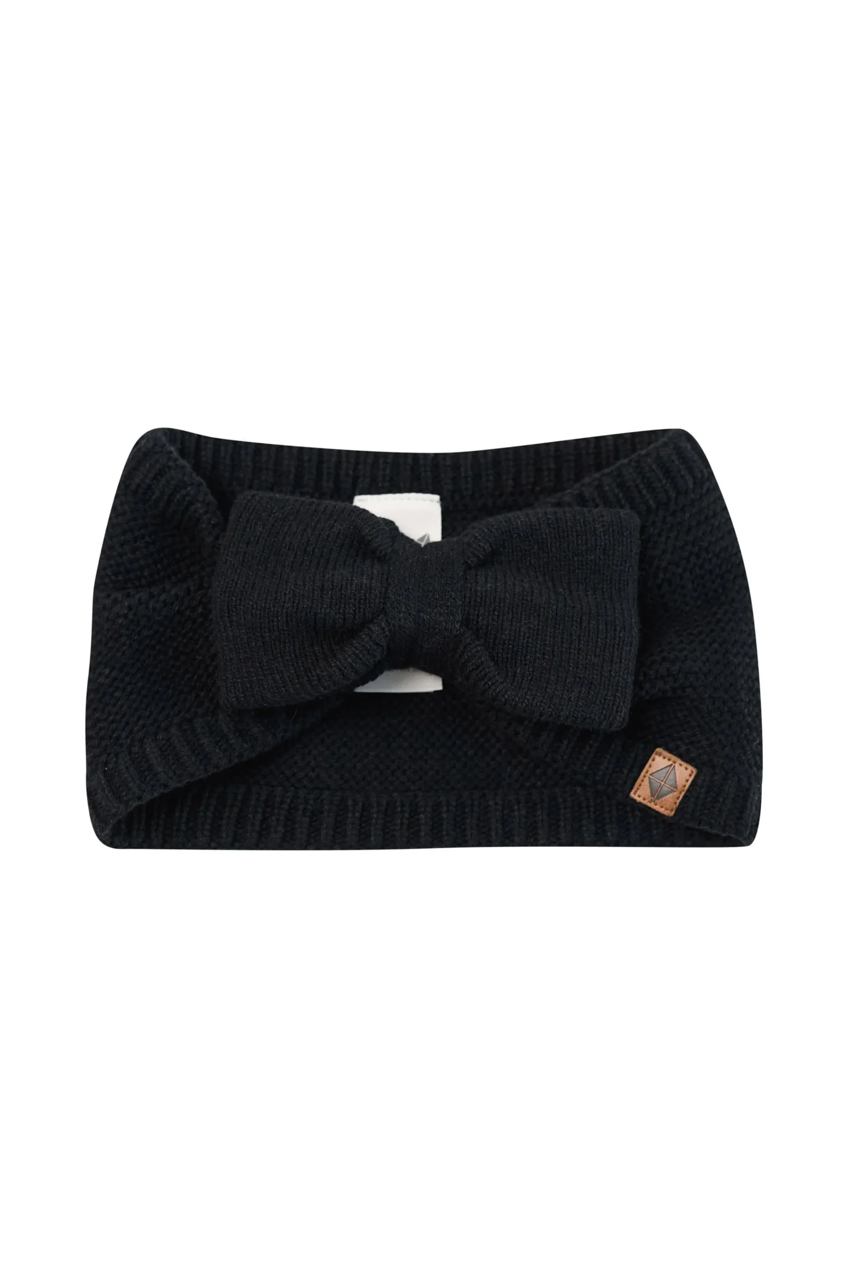 Chunky Knit Bow Headband in Midnight