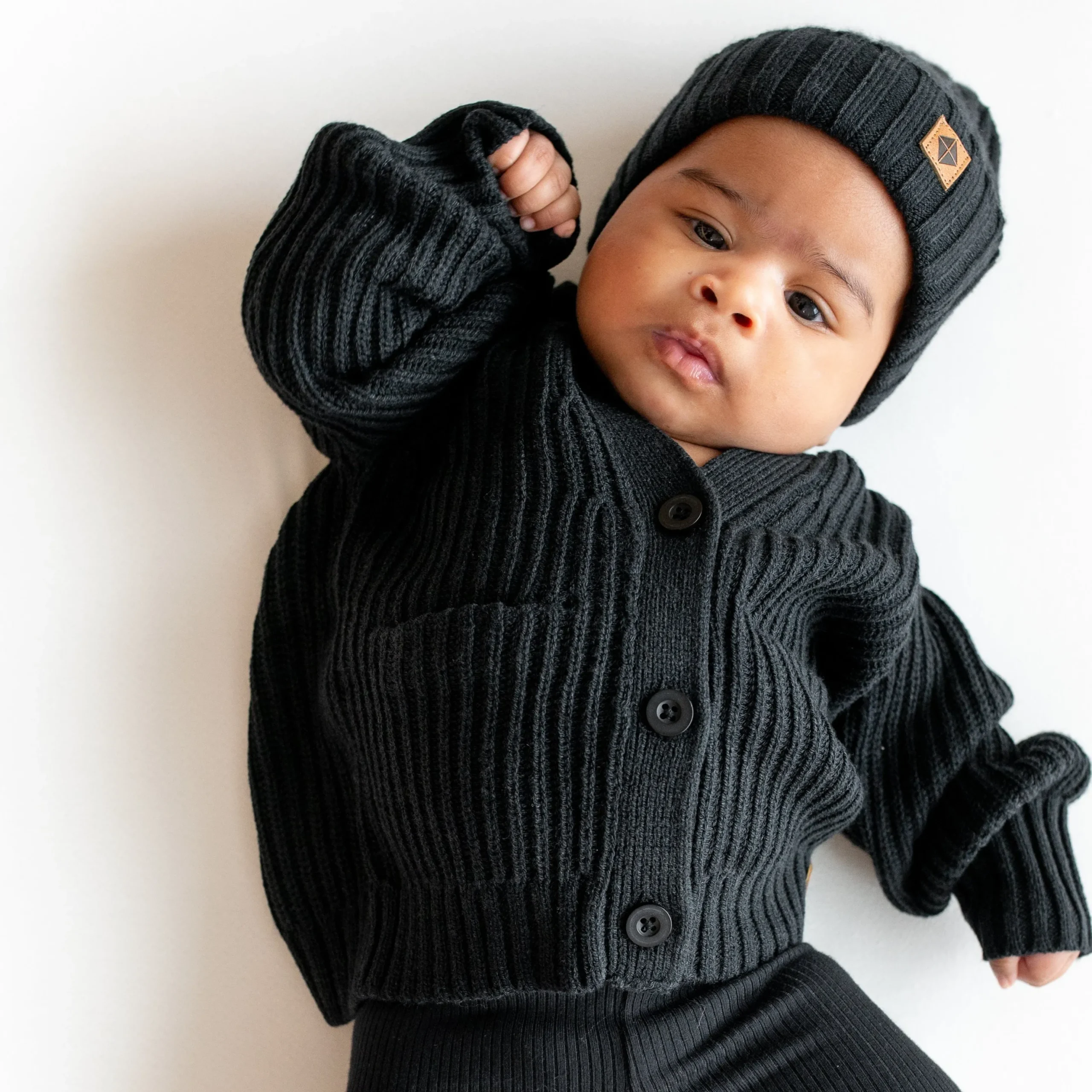 Chunky Knit Oversized Cardigan in Midnight