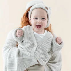 Chunky Knit Oversized Cardigan in Oat