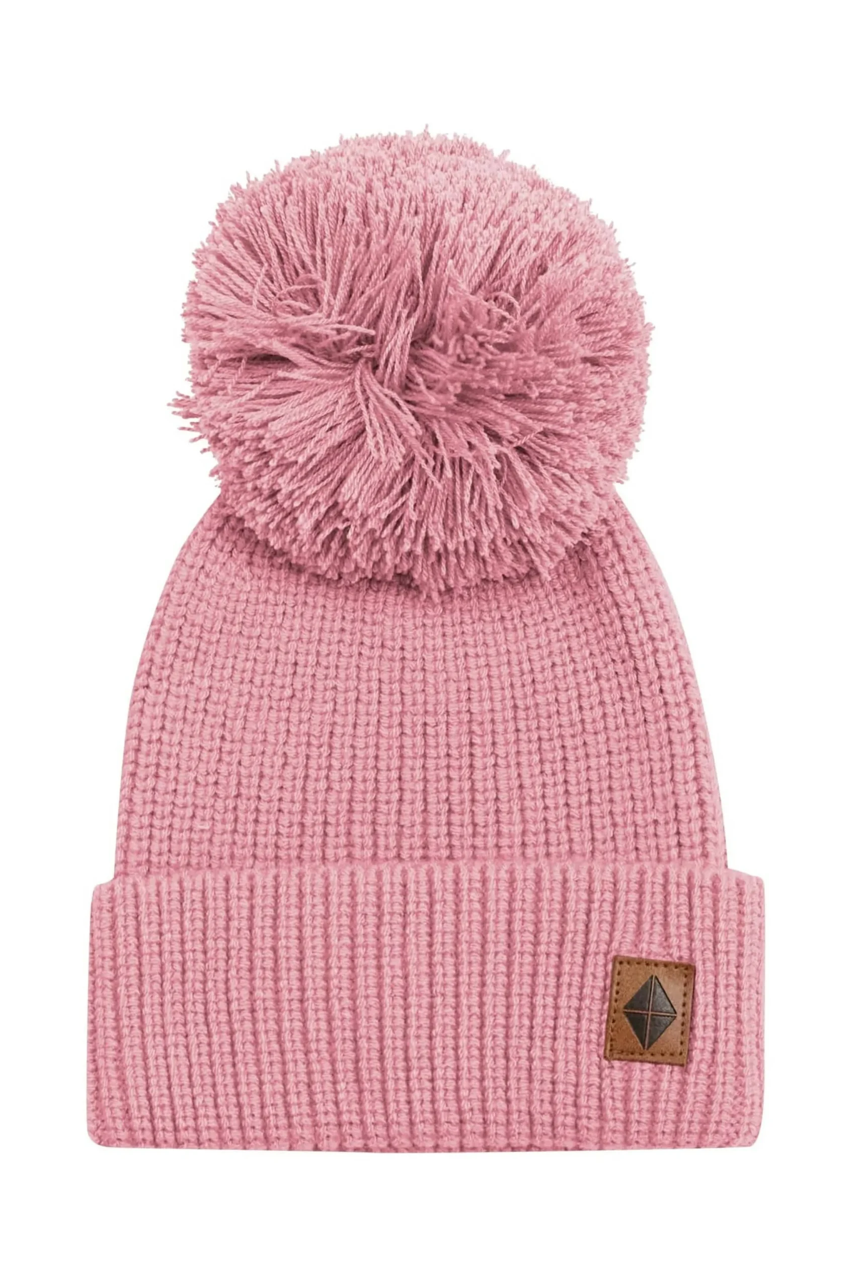 Chunky Knit Pom Beanie in Apple Blossom