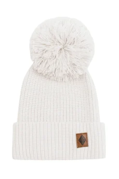 Chunky Knit Pom Beanie in Oat