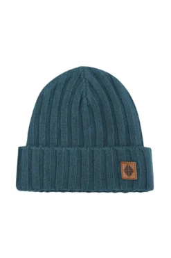 Chunky Knit Ribbed Beanie in Atlantic
