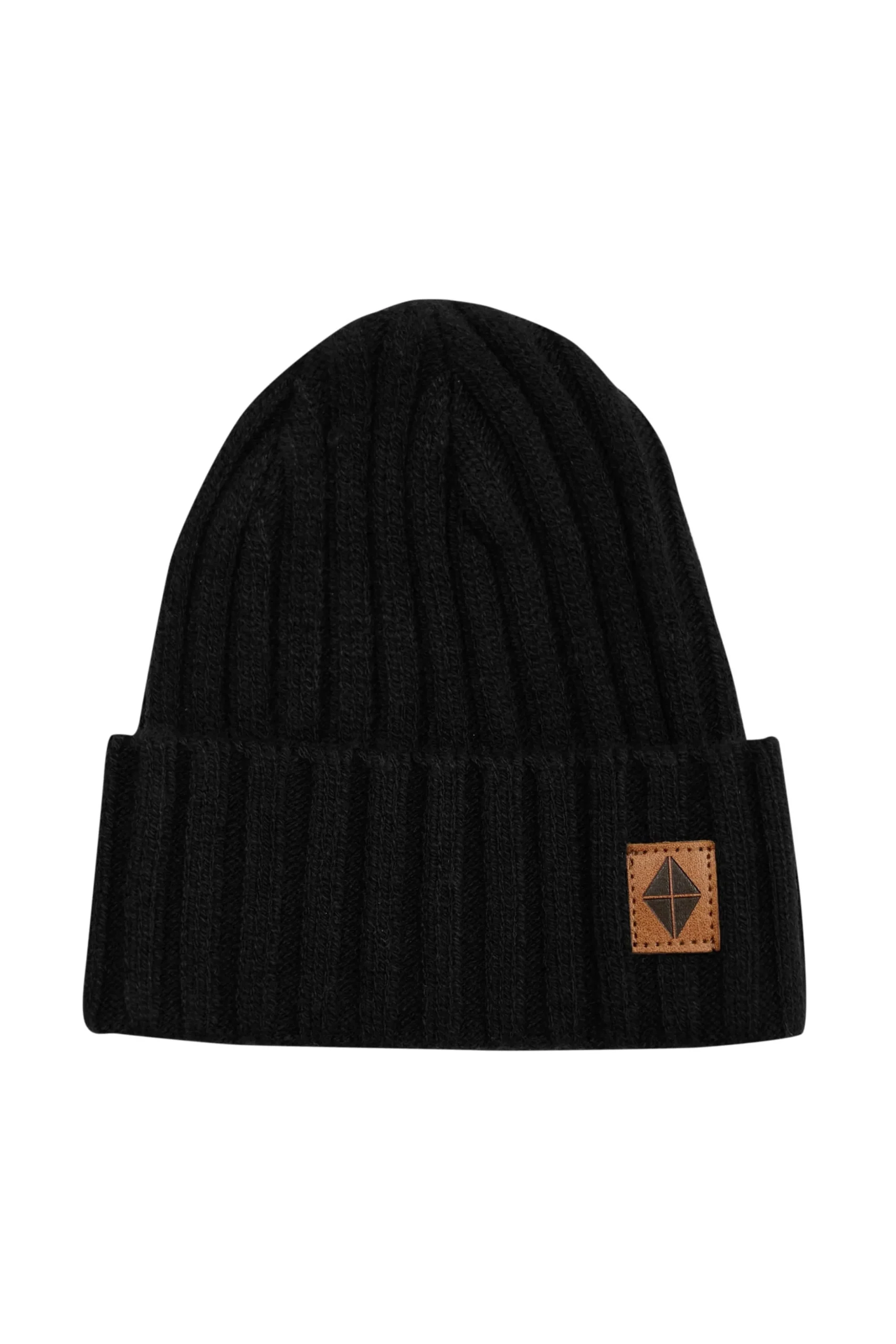 Chunky Knit Ribbed Beanie in Midnight