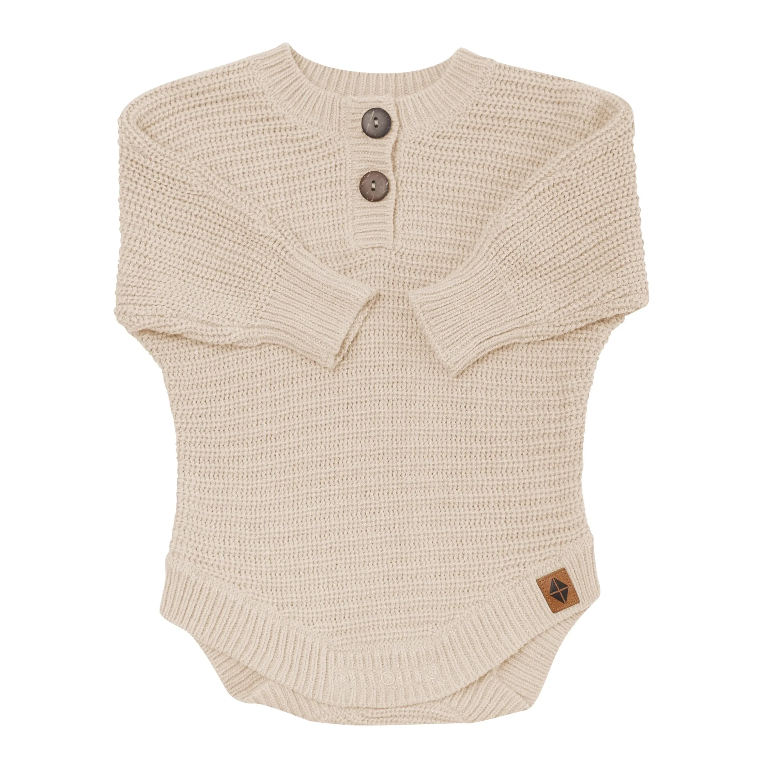 Chunky Knit Romper in Almond