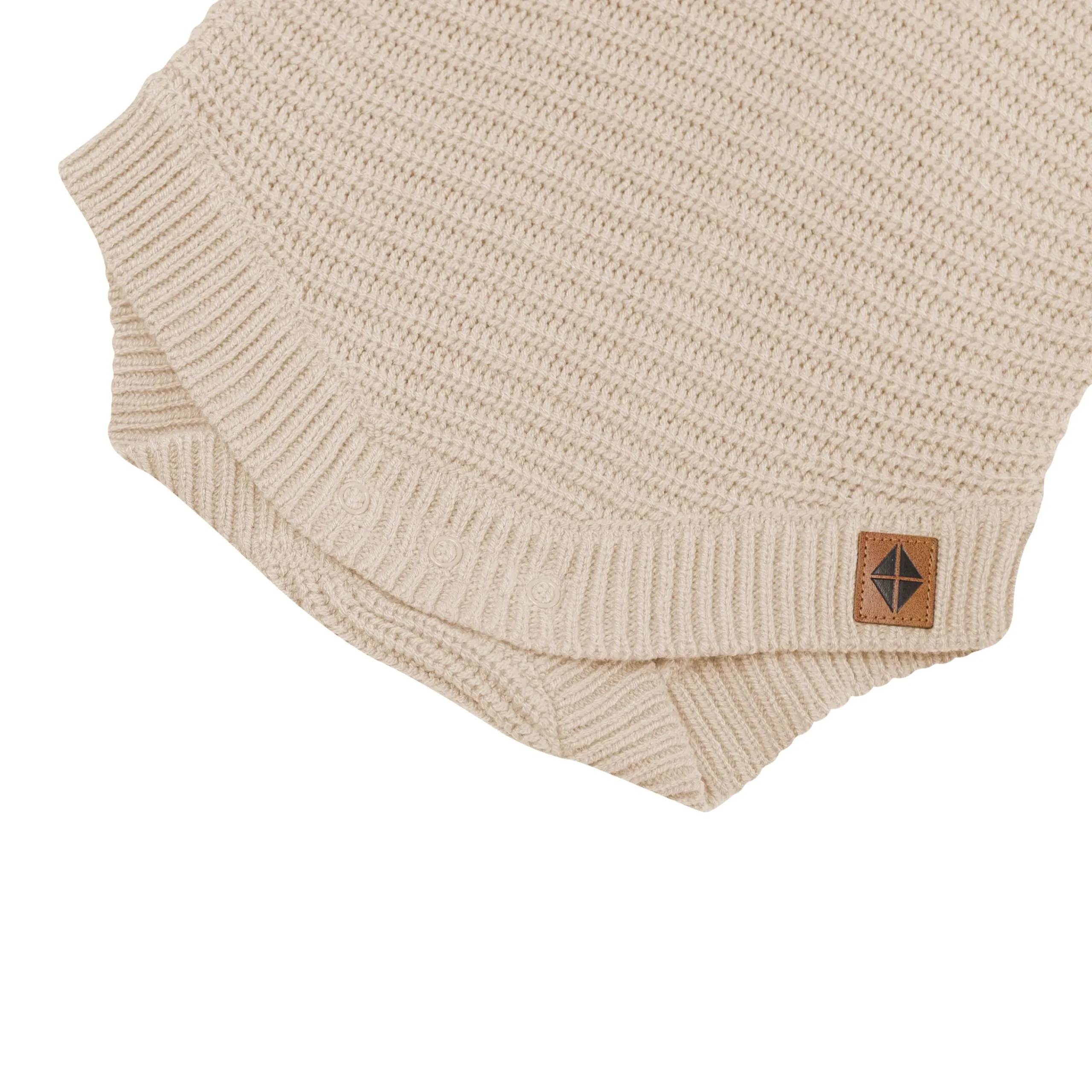 Chunky Knit Romper in Almond