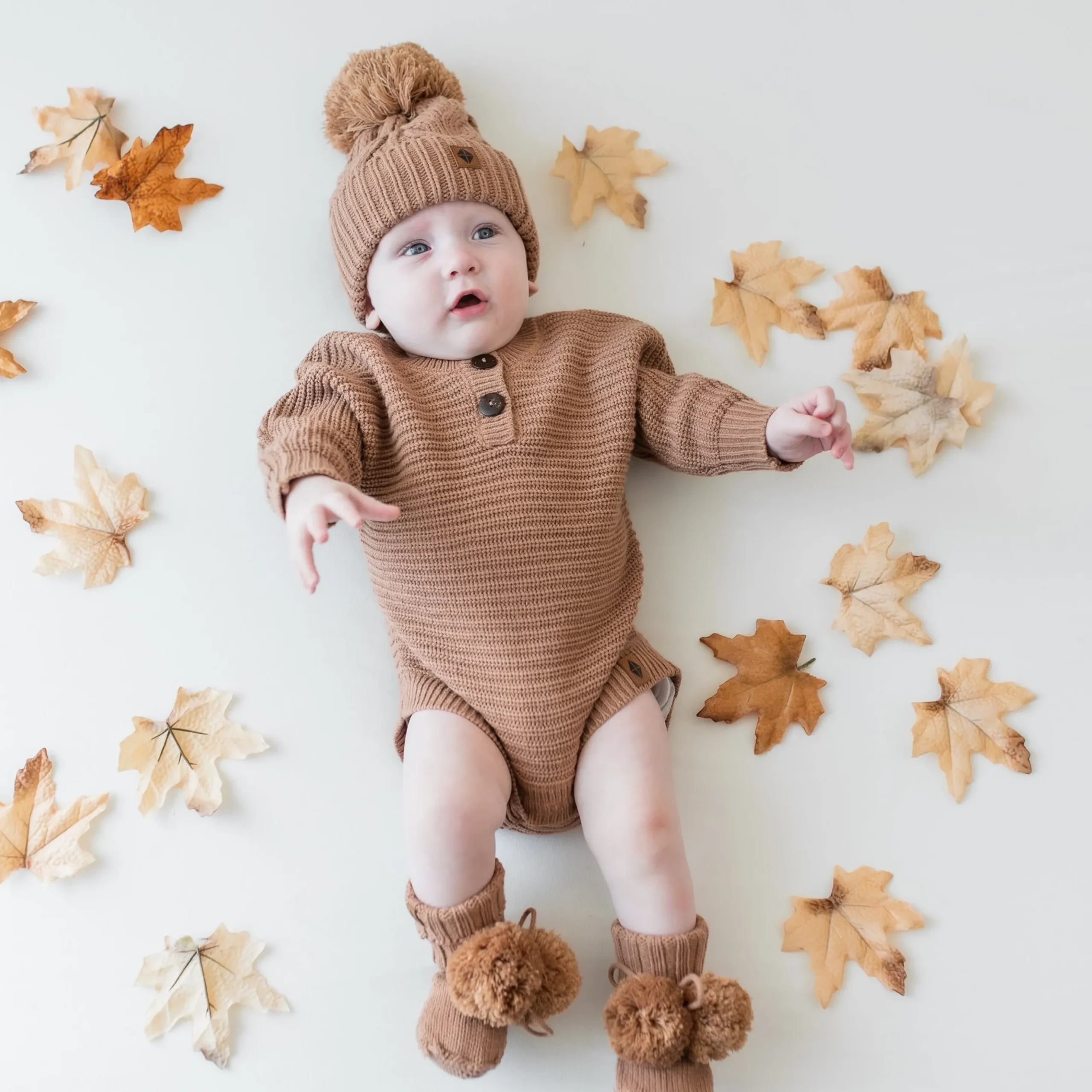 Chunky Knit Romper in Latte
