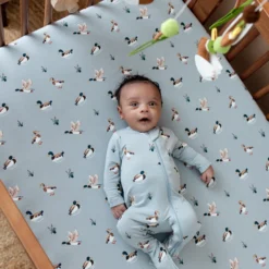 Crib Sheet in Mallard Duck