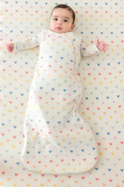 Crib Sheet in Pastel Mickey Mouse