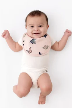 Cushy Bib in Blush Butterfly