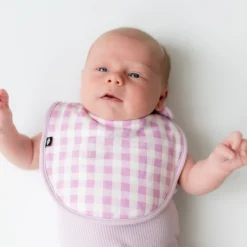 Cushy Bib in Gingham Thistle