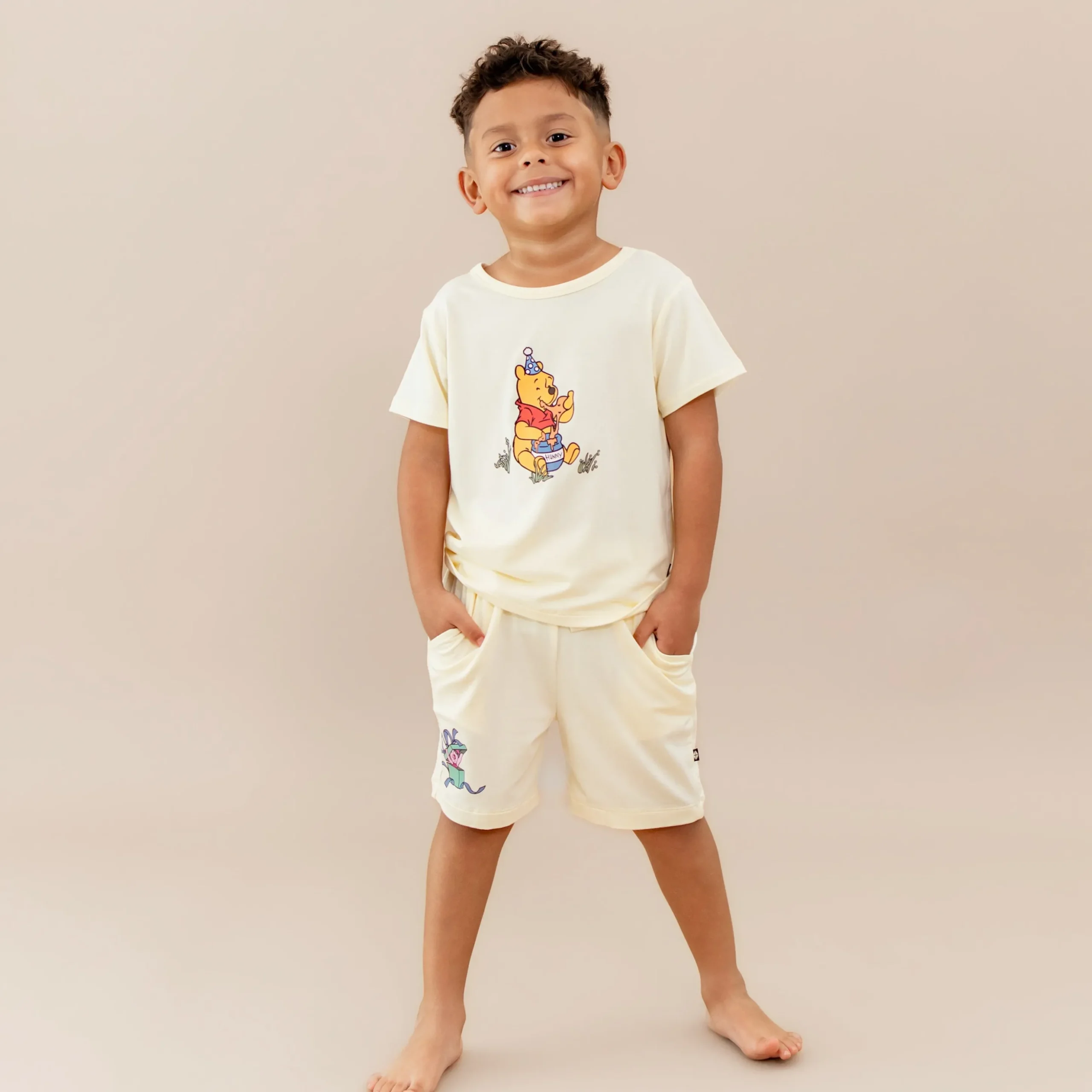 Drawstring Short in Winnie the Pooh on Chamomile