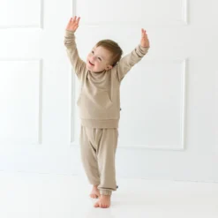 French Terry Jogger Set in Almond