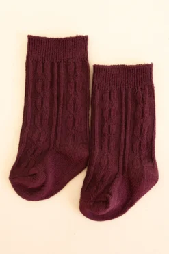 Knee High Socks in Burgundy