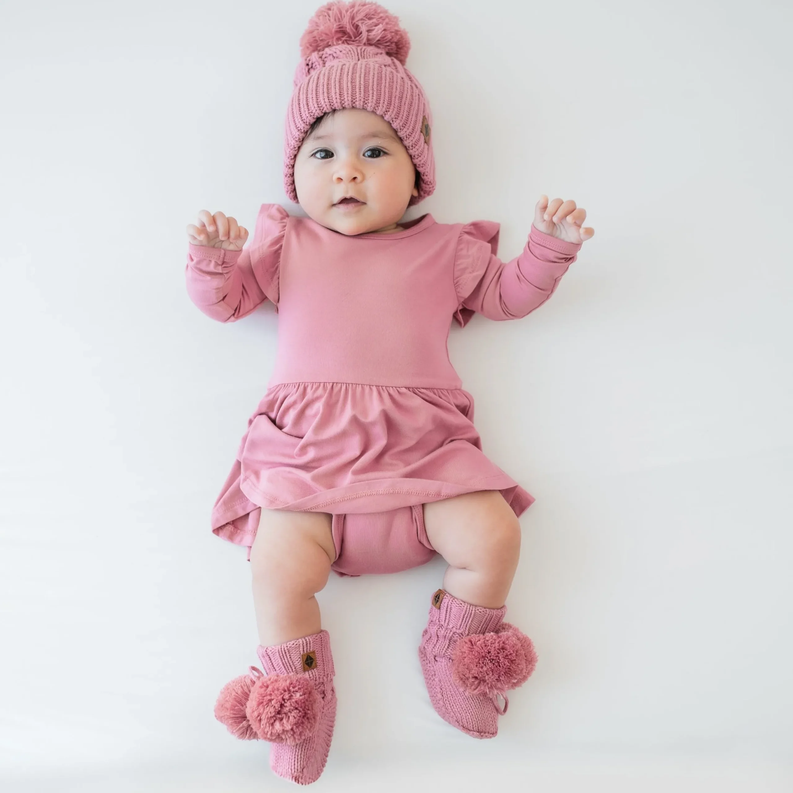 Knit Booties in Apple Blossom