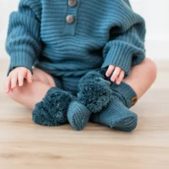 Knit Booties in Atlantic