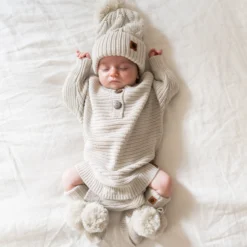 Knit Booties in Oat