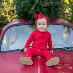 Knotted Bow Headband in Cardinal