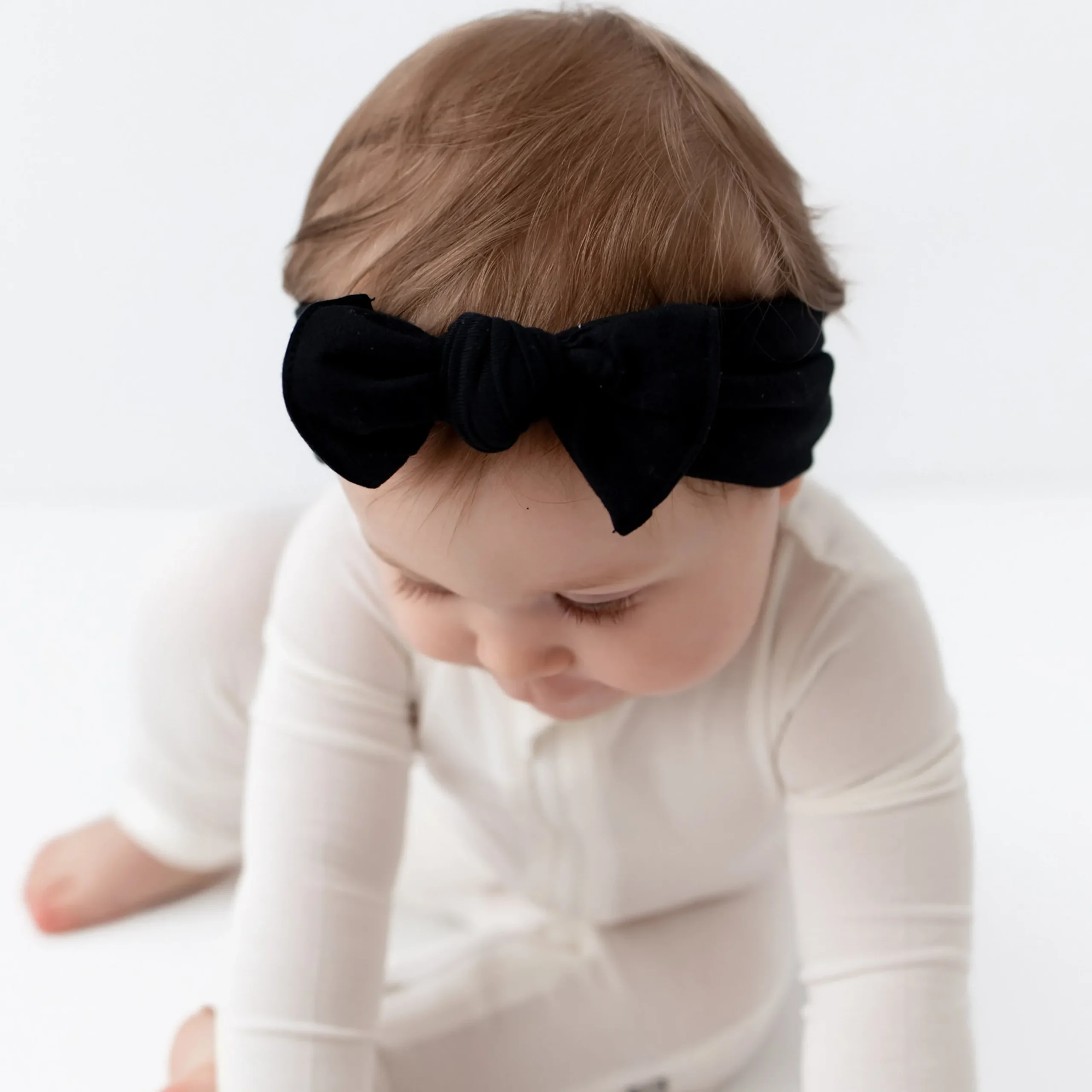 Knotted Bow Headband in Midnight
