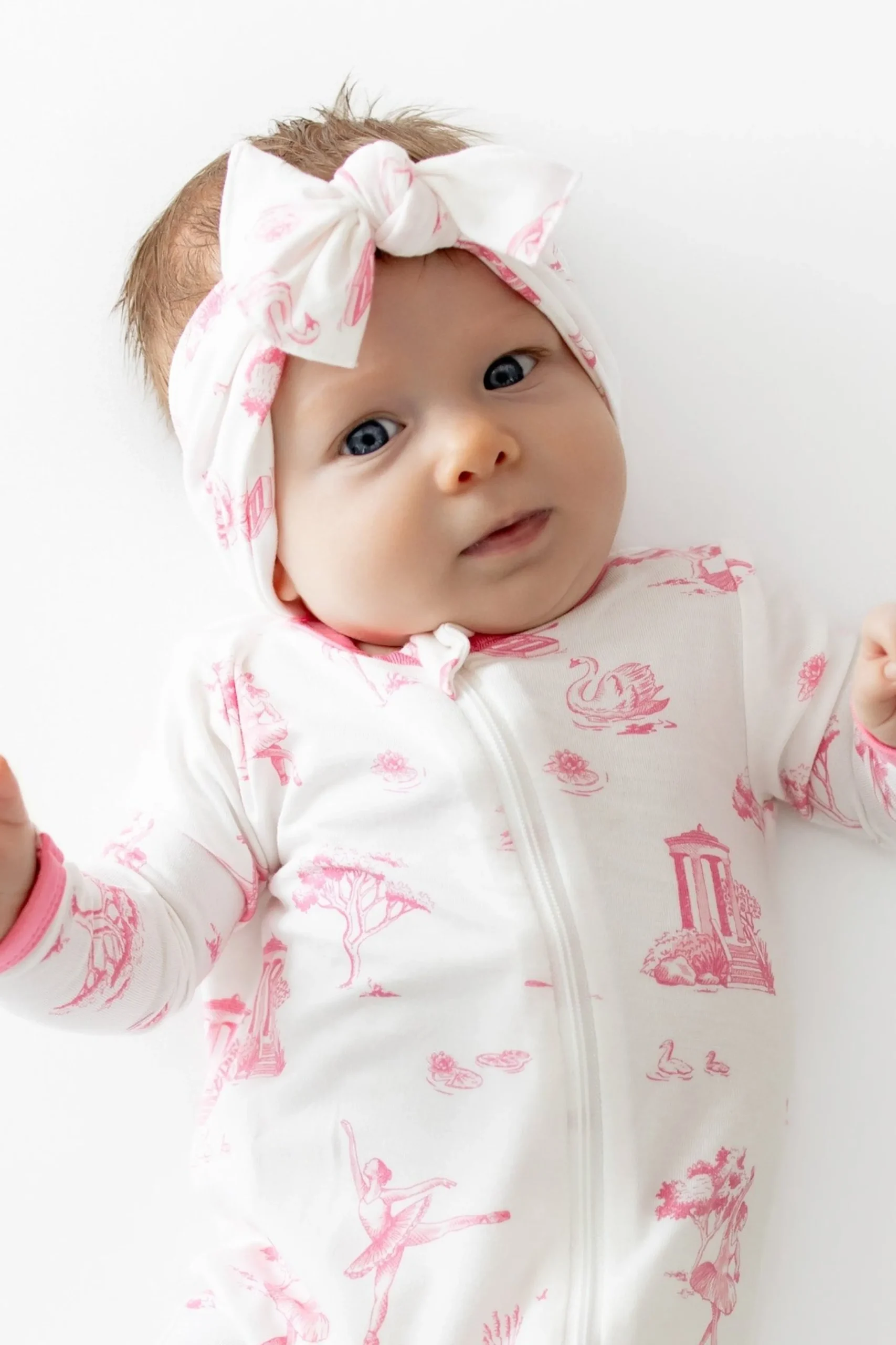 Knotted Bow Headband in Toile Ballet