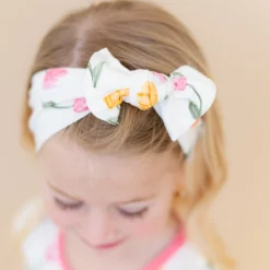 Knotted Bow Headband in Tulip