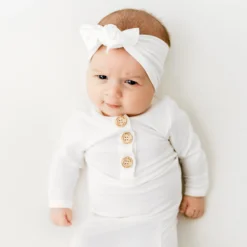 Knotted Gown with Bow Set in Cloud