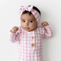 Knotted Gown with Bow Set in Gingham Thistle