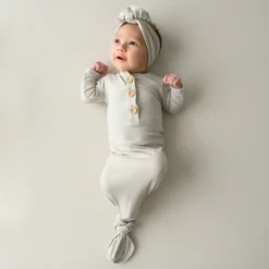 Knotted Gown with Bow Set in Oat