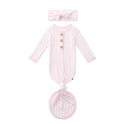Knotted Gown with Bow Set in Small Sakura Stripe