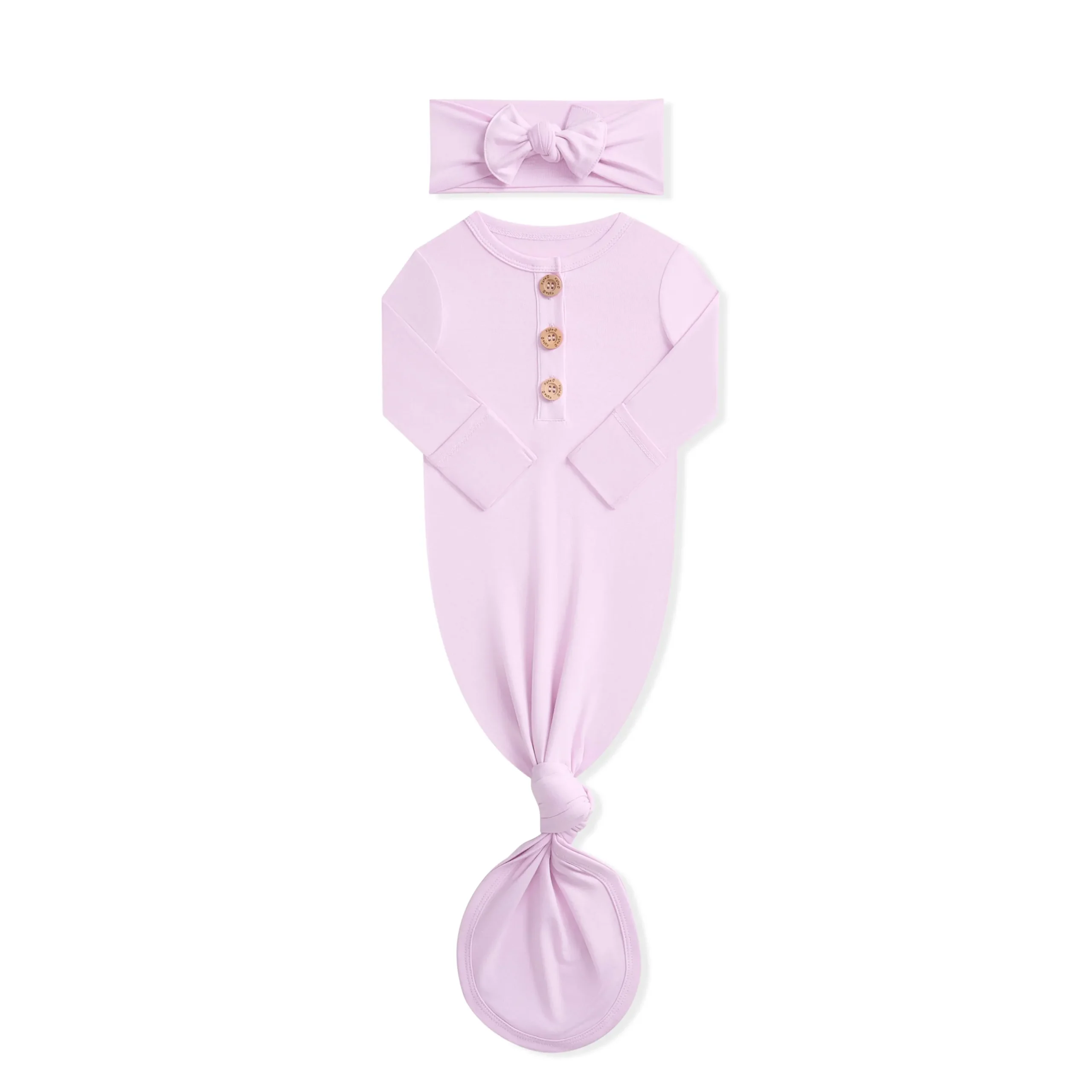 Knotted Gown with Bow Set in Thistle