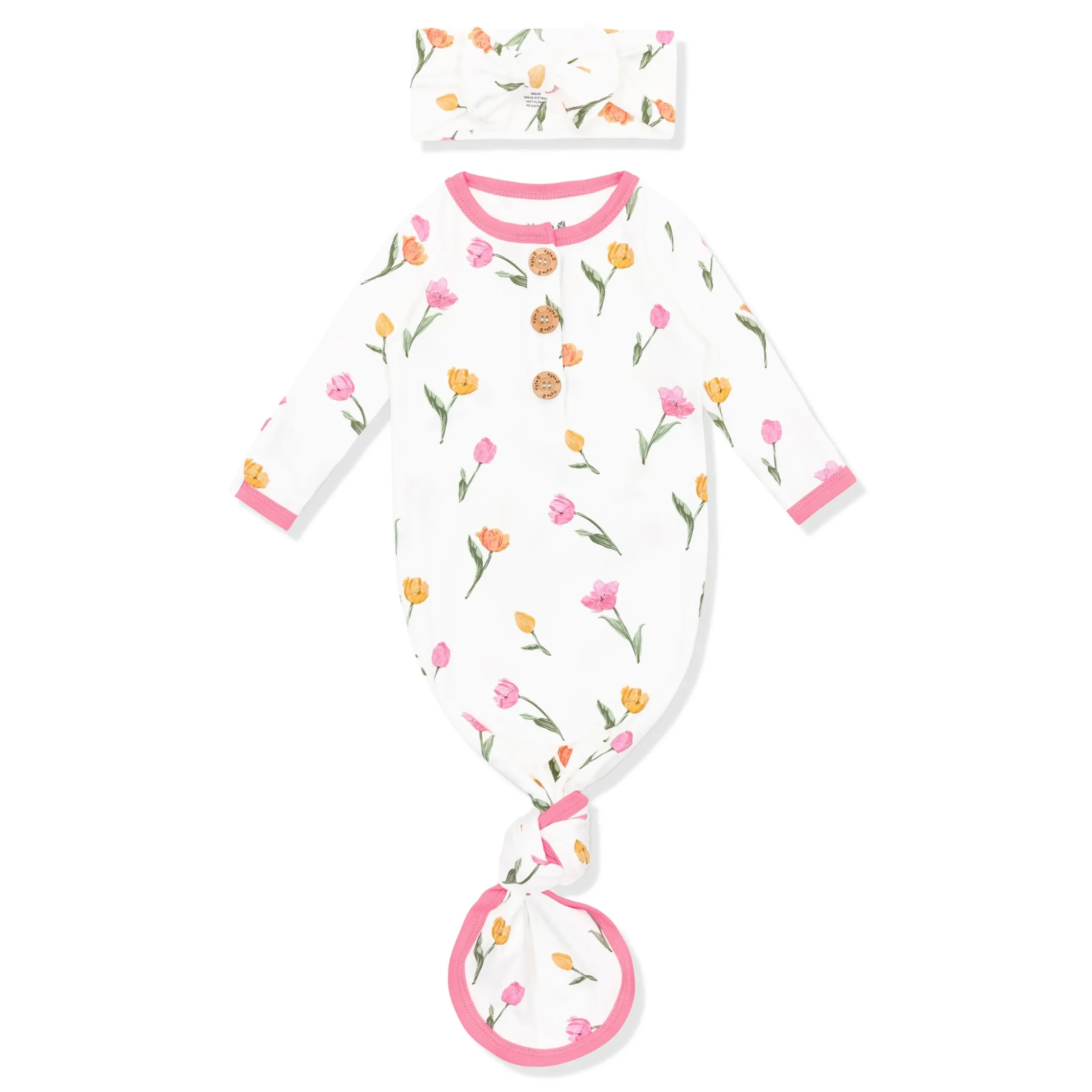 Knotted Gown with Bow Set in Tulip