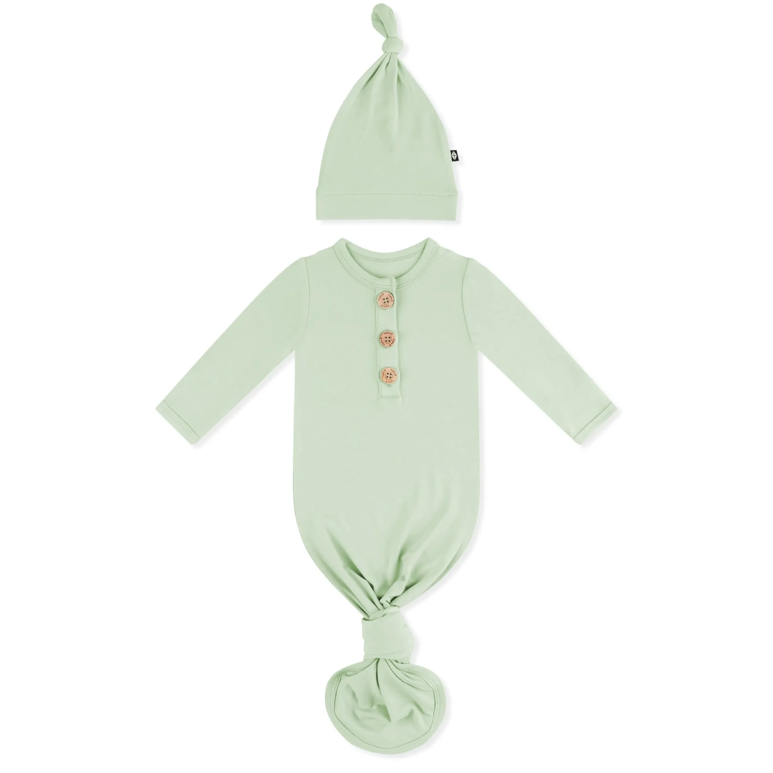 Knotted Gown with Hat Set in Basil