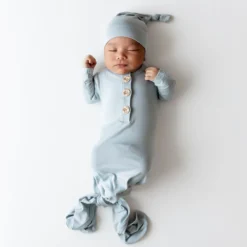 Knotted Gown with Hat Set in Fog